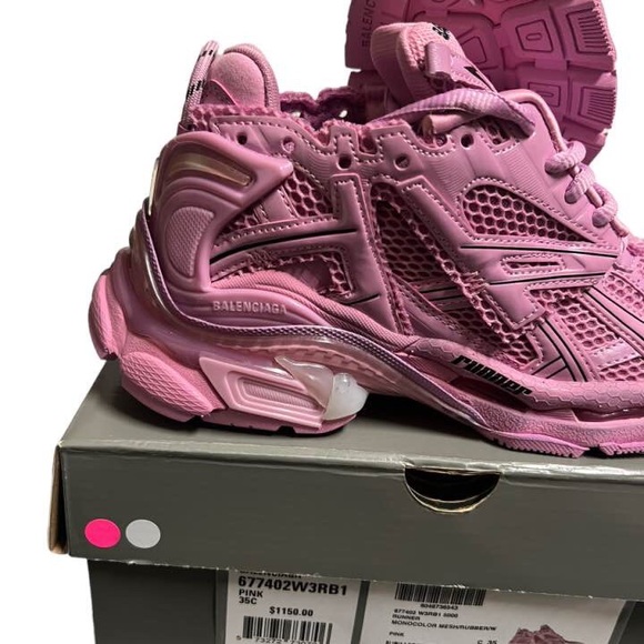 Balenciaga Runner Track Low Top Platform Sneakers Triple Pink - US 5 WMNS - Picture 8 of 12